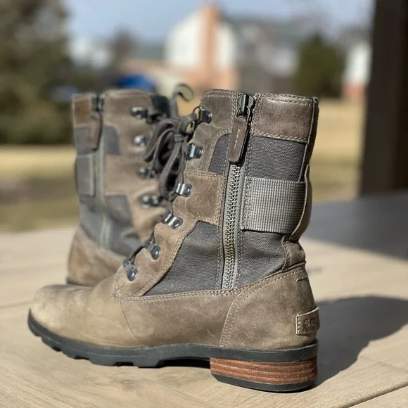 Sorel Emelie Conquest Greenish/Brown Boots - Picture 6 of 7